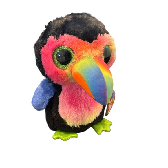 Ty Beanie Boo “Beaks” Toucan Plush – 6” Rainbow Bird - Picture 8 of 10